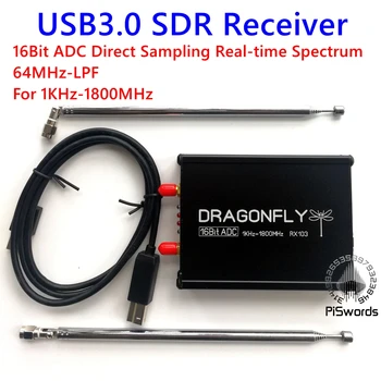 Yeni USB3. 0 SDR Alıcısı 16Bit ADC Doğrudan Örnekleme Gerçek Zamanlı Spektrum 1 kHz-1800 MHz RX103