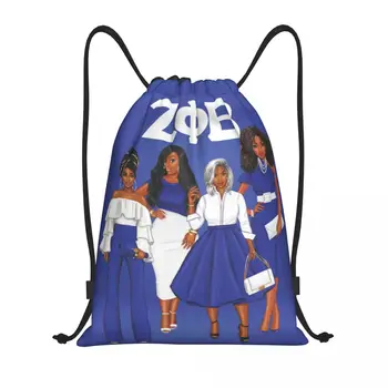 Özel Zeta Phi Beta Sorority büzgülü sırt çantası Çanta Kadın Erkek Hafif ZOB Spor Spor Sackpack Çuval Seyahat için