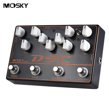 MOSKY DTC 4-in-1 Elektro Gitar Efektleri Pedal Bozulma + Overdrive + Döngü + Gecikme Gitar aksesuarları gitar pedalı gitar parçası