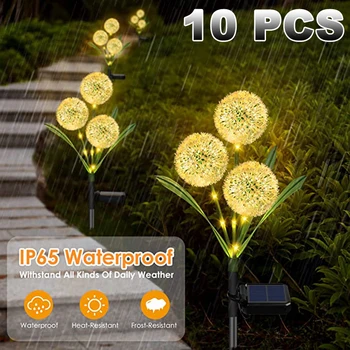 Açık güneş bahçe ışıkları 2 modları ile güneş karahindiba çiçekler IP65 su geçirmez dekorasyon ışık bahçe çim Yard düğün