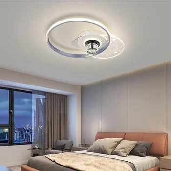 Yeni Modern tavan vantilatörü Lamba Aydınlatma Uzaktan Kumanda Fanı Akıllı tavan vantilatörü Uzaktan Sessiz LED Fan Aydınlatmaları Kapalı Dekor İçin