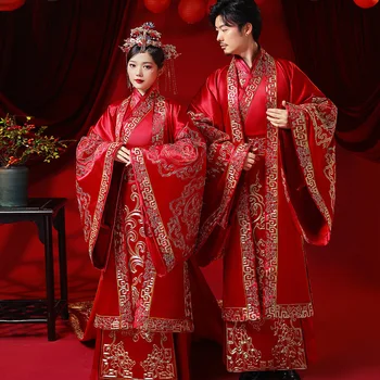 Severler Nakış Evlilik Qipao Vintage Hanfu Kostüm Gelin düğün elbisesi Çin Tarzı Cheongsam