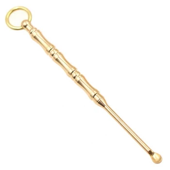 Altın rengi sigara kepçe Earpick Anahtarlık Anahtarlık Anahtarlık kolye toz kürek