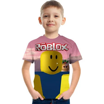 Robloxing Oyunu çocuk T shirt Erkek Oyunu spor tişört Çocuk Karikatür Kısa kollu üst 3D Baskı Rahat Sokak Harajuku Giysi