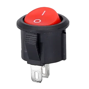 Küçük tekne anahtarı KCD1-101-5 tekne şekilli dairesel rocker güç anahtarı küçük siyah/beyaz / kırmızı düğme açma