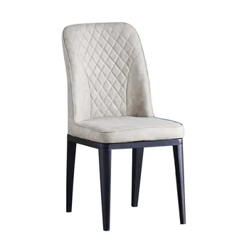 Beyaz Deri Yumuşak Taht Salonu Yemek Sandalyesi İskandinav Lüks yemek odası sandalyesi Dresser Sillas De Comedor Oturma Odası Mobilya