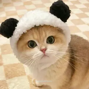 Kediler İçin şapkalar Sevimli Ayı Kulaklar Pet Şapka Cosplay Komik Kedi Köpek Kap peluş Hayvan Şapkalar Aksesuarları Yumuşak Rahat Evcil Hayvan Malzemeleri