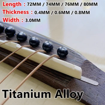 G. F Titanyum Alaşım Halk Akustik Gitar Köprü Somun Artış Yüksekliği Spacer 72mm/74mm / 76mm / 80mm * 3.0 mm * 0.2 mm / 0.4 mm / 0.8 mm