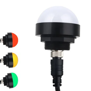 LED MİNİ uyarı ışığı 3W 24V Su Geçirmez Toz Geçirmez Endüstriyel Makineler Üç Renkli Yarım Küre Metal Alarm Göstergesi Arıza Lambası