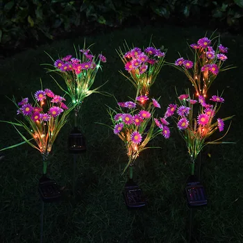 Yeni Güneş LED Simülasyon Vahşi Krizantem Zemin lambası açık hava bahçe dekorasyonu, çim lambası