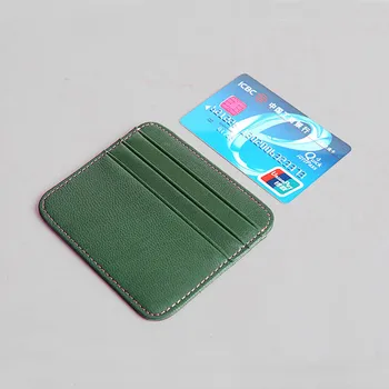 Hakiki Deri kimlik cüzdan Unisex Rahat cüzdan kredi kartları için Katı tutucu kılıf ince yüksek kapasiteli iş kart tutucu