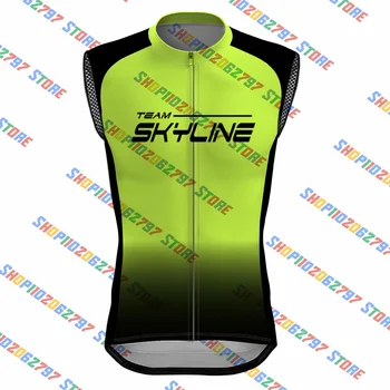2023 Takım Skyline Yol Bisiklet Bisiklet Jersey Rüzgarlık Kolsuz Elbise Maillot Üst Ropa Ciclismo