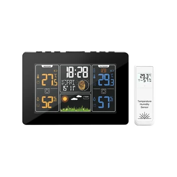 PT201C dijital alarmlı saat duvar saati Wifi Hava Durumu İstasyonu Higrometre Termometre Ay Fazı Hava Durumu
