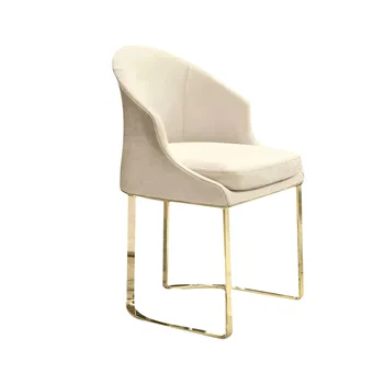 Modern ışık lüks paslanmaz çelik yemek sandalyesi İskandinav otel sandalyeleri amerikan boş sandalye altın kaplama müzakere sandalye GM
