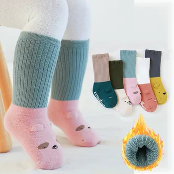 Sonbahar Kış Bebek Kız Çorap Yenidoğan Karikatür Hayvan Bebek Çorap Bebek Erkek Bebek Çorap Anti Kayma Yumuşak Pamuklu Kat Çorap Ayakkabı