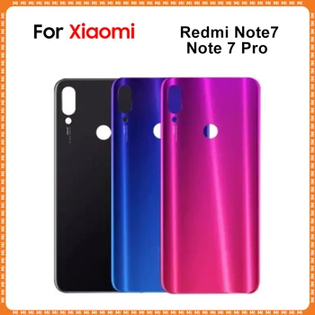 Xiaomi Redmi için Note7 / Not 7 Pro Pil arka kapak 3D Cam Panel Arka Kapı Cam Konut Case Yapıştırıcı + Kamera Lens Değiştirin