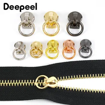 10 Adet Deepeel 3# 5 # Fermuar Kaydırıcılar Metal Fermuarlar O Ring Çektirme Etiketi Çanta Çanta Elbise Zip tamir kiti DIY Dikiş Aksesuarları