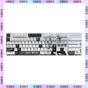 Iblis avcısı 108 Pbt Tuşları Klavye Xda Profil Rengoku Kyoujurou Keycaps Anime Kişiselleştirilmiş Özel mekanik klavye İçin Klavye​