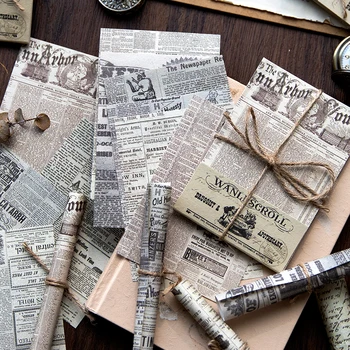 30 adet / paket Vintage Kitap Tarzı DIY Scrapbooking Malzemeleri Dekor Kağıt Günlüğü Albümü Arka Plan kağıt el yapımı Önemsiz Günlük