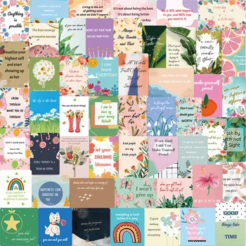 52 adet Motivasyon İngilizce Cümleler Sticker Çıkartma Günlüğü Karalama Defteri Bagaj laptop etiketi Çocuk Oyuncak