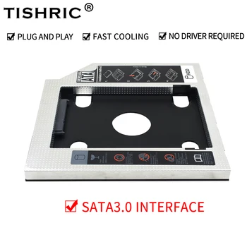 TISHRIC 9.5 mm 12.7 mm Alüminyum SATA 2nd Hdd Caddy 3.0 Caddy ssd sabit disk Muhafaza Kutusu Sabit Disk Dizüstü Bilgisayar İçin DVD / CD-ROM