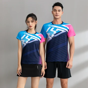 Yüksek Son Tenis Gömlek Kadın Erkek Badminton Üniforma O-boyun Masa Tenisi tişört Ping Pong Spor Şort Skorts Eğitim Üst Etekler