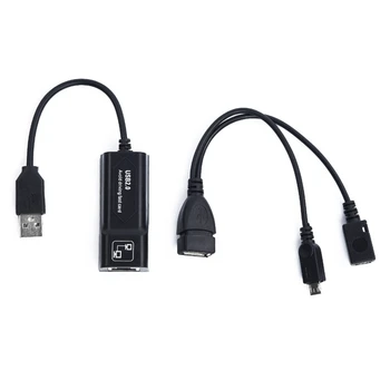 Amazon Fire TV 3 veya Stick GEN 2 için Mikro OTG Özellikli 1 Set USB 2.0-RJ45 Adaptörü