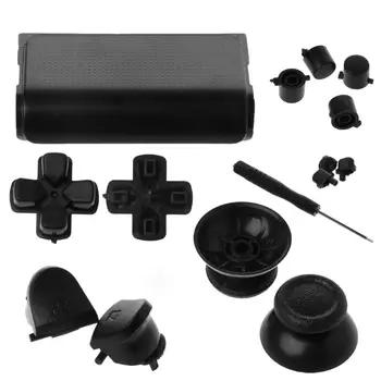 Tam Düğmeler Set Yedek Tetik Düğmesi Tornavida Parçaları Kitleri Siyah Sony PlayStation 4 PS4 Denetleyici Damla Nakliye