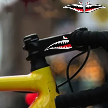1 Takım Bisiklet Köpekbalığı ara çerçeve Sticker Dekoratif Sticker Dağ Bisikleti Denge Bisikleti Sticker Küçük Köpekbalığı Etiket