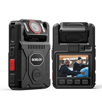 BOBLOV M7 Pro 4K Mini vücut kamerası Polis 128GB Video Kaydedici 180 ° Döndür Kamera 4000mAh 15 Saat Kayıt GPS Spor Bodycam