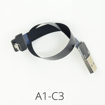 standart USB 2.0 erkek mikro USB aşağı Açılı FPV 3A monitör Süper Yumuşak Ultra İnce Düz FPC şarj AV çıkışı esnek Kablo