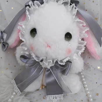 Orijinal Lolita el yapımı tavşan ayı çantası Lolita crossbody çanta sevimli lo anne yumuşak kız melek omuzdan askili çanta