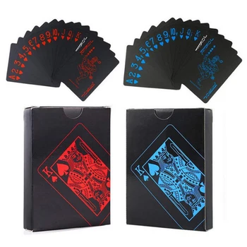 Sihirli Dmagic Su Geçirmez Sihirli Poker Siyah Plastik Oyun Kartları Mavi Kırmızı Sarı Oyun Kartları Seti Hediye Koleksiyonu