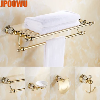 Altın Duş Tutucu Raf Duvara Monte Raf Banyo WC Tuvalet Fırçası Paslanmaz Çelik Saç Kurutma Makinesi Çift Katmanlar Rulo Kağıt Sabunluk