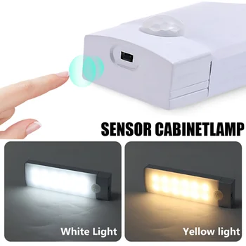 Hareket sensörü dolap altı ışığı Led gece ışıkları Indüksiyon dolap lambaları Ayarlanabilir Parlaklık Yatak Odası Koridor Gece Lambası