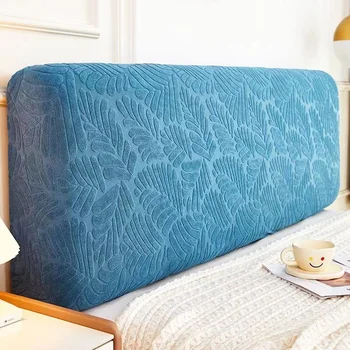 Düz Renk Jakarlı Yatak Başı Kapağı Çiçek Streç Başlık Kapakları 360° Wrap Yatak Arkalığı Toz Koruyucu Kapak Otel Ev için