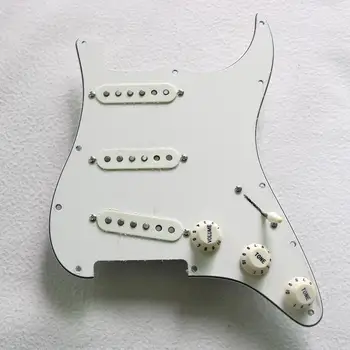 Kablolu Vintage beyaz ST gitar pickguard Yüklü Donlis 60'ların vintage Alnico manyetikler için fit pickguard stratocaster читара