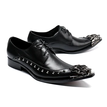 El yapımı Erkek Düğün Oxford Çıtçıt Ayakkabı Siyah Hakiki Deri Brogue erkek Elbise Ayakkabı Üzerinde Kayma İş Resmi Ayakkabı erkekler İçin