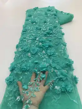 Son El Yapımı Çiçek Dantel İle 3D Çiçekler İşlemeli dantel Fransız Tül Dantel Kumaş abiye Düğün İçin / Briad Elbise Son El Yapımı Çiçek Dantel İle 3D Çiçekler İşlemeli dantel Fransız Tül Dantel Kumaş abiye Düğün İçin / Briad Elbise 4