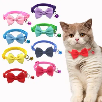 Yeni evcil hayvan tasmaları Sevimli Kedi İlmek Çan Yaka Renkli Ayarlanabilir Kediler Soyunma Aracı Günlük Parti Kedi Aksesuarları Evcil Hayvan Malzemeleri