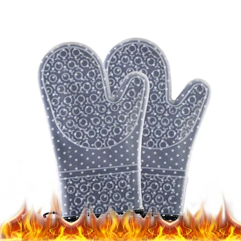 Silikon Fırın Eldiveni Kaymaz Mutfak Eldivenleri Barbekü ızgara eldiven ısıya Dayanıklı Pişirme Kalınlaşmak Eldiven Izgara Mikrodalga Barbekü