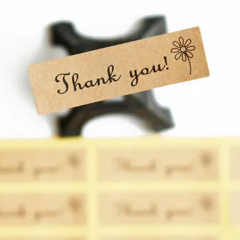 108 adet Kraft Kağıt Etiketleri Teşekkür Ederim Ambalaj Etiket Şeker Draje Hediye Kutusu Ambalaj Çantası Düğün Çiçek Teşekkürler Çıkartmalar