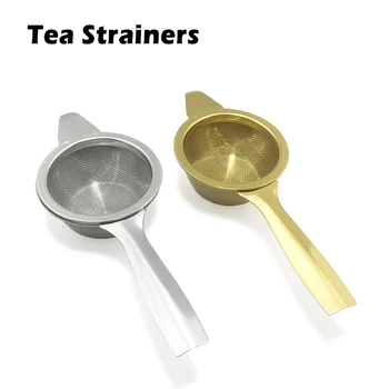 1 Takım paslanmaz çelik tel örgü çay Metal Bardak Süzgeç Süzgeç Gevşek çay süzgeci Yaprak Filtre Saplı Çay Mutfak Aksesuarları