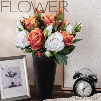 1 ADET Fransız Romantik Yapay Gül Çiçek DIY Kadife ipek Çiçek Parti Ev Düğün Tatil Dekorasyon için