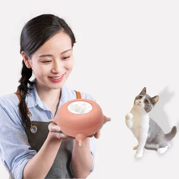 4 Meme Pet Silikon besleme kasesi Köpek Kedi Kabarcık süt kasesi Besleyici Yavru Kedi göğüs pompası Yenidoğan Doggie Pet Yavru Yavru