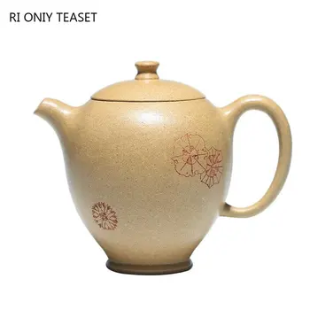 130 ml Yixing Mor Kil Çaydanlıklar Ünlü El Yapımı demlik Ham Cevher bölüm çamur su ısıtıcısı çin High-end Zisha çay seti koleksiyonu