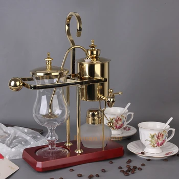 J tasarım altın / gümüş Kraliyet dengeleme sifon kahve makinesi / belçika kahve makinesi hediye kutusu ile