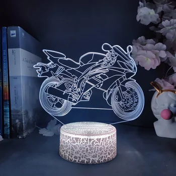 3d Motosiklet Modeli led ışık Erkek Arkadaşlar için Güzel Hediye Yatak Odası Dekorasyon Masaüstü Kurulum Araçları babalar Günü Hediyesi Lamba