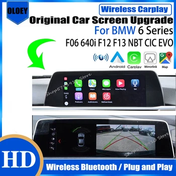 Kablosuz Apple CarPlay Android Otomatik arabirim adaptörü Ters Kamera İçin BMW 6 Serisi F06 640i F12 F13 NBT CIC EVO