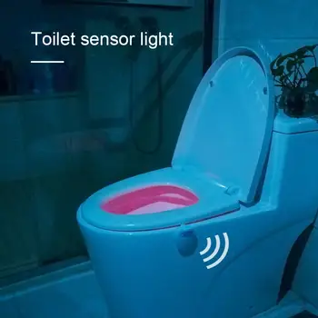 USB Şarj Edilebilir Tuvalet Hareket sensörlü ışık 8 Renk Değiştirme Sensörü LED Tuvalet Gece Lambası Kapalı Ev Banyo Tuvalet Lambası